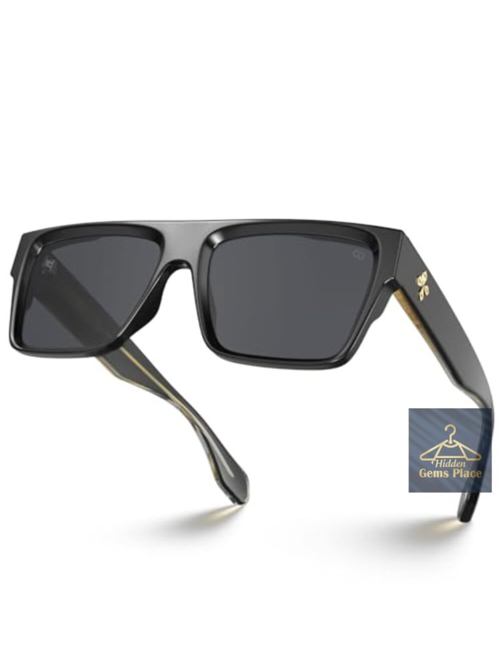 Oversized Square Flat Top Sunglasses UV400 Protection TR90 Frame